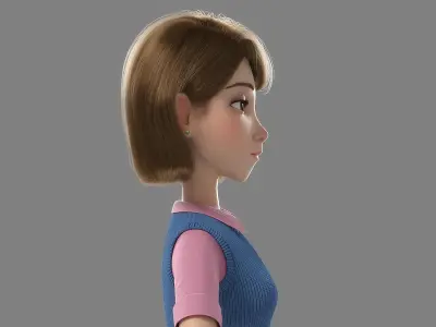 Cartoon Girl Rigged1 