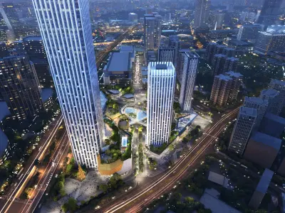 Futuristic Mixed-Use Cityscape Complex 3D model