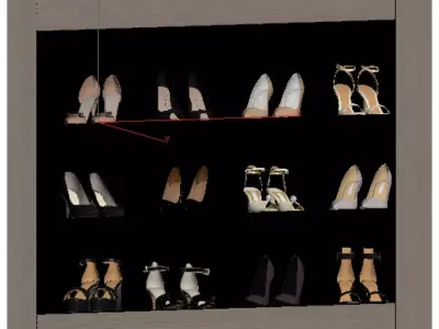 Shoes in a row 3D model