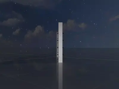 1-metre by 4-metre aluminium wall for flood protection Low-poly 3D model