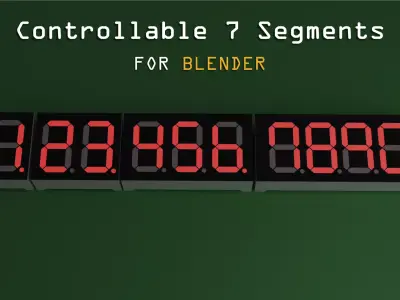 Controllable 7 Segment for Blender Low-poly 3D model
