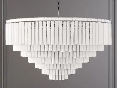 RH 1920S ODEON SMOKE GLASS FRINGE 7-TIER CHANDELIER Black 3D model