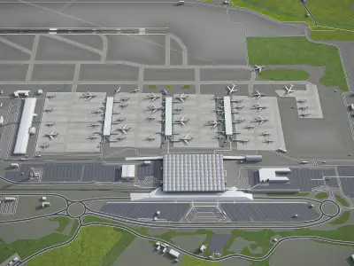 London - Stansted Airport - STN Low-poly 3D model