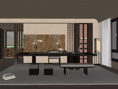 Chinese Song - style tea room 3D model