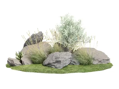 Stone and Bush Pack 28 3D model