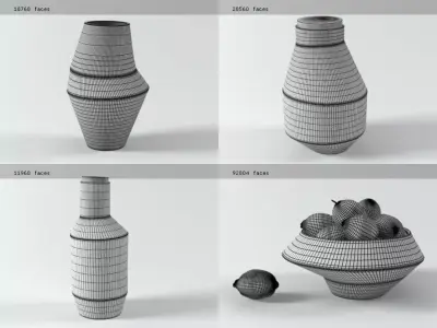 Kami pots 3D model