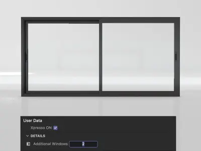Sliding Window with Xpresso 3D model