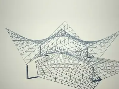 Metallic structure truss 04 modular structure 3D model