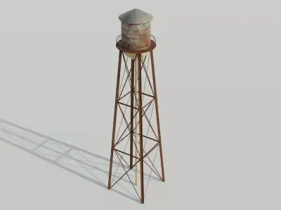 Water Tower - Low poly PBR Low-poly 3D model