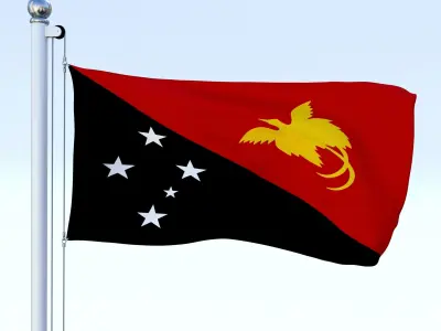 All Oceanian Flag Pack Low-poly 3D model