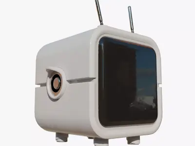 Square robot Low-poly 3D model