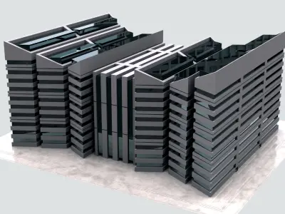 Modern Building Concept V301-LowPoly Low-poly 3D model