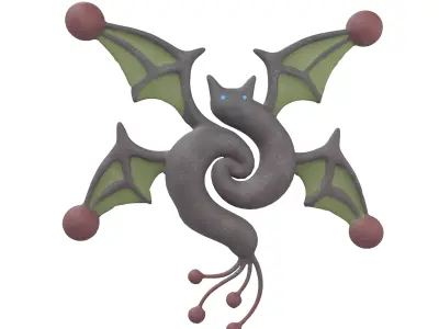 Abstract Elf Bat Character v1 004 Low-poly 3D model