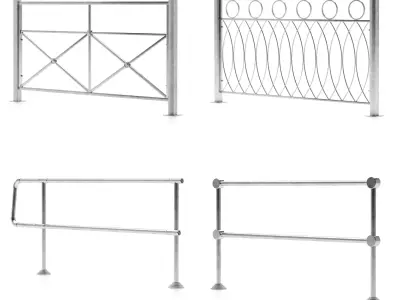 Pedestrian fencing 3D model