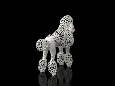 Poodle Voronoi Low-poly 3D model