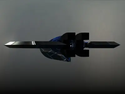 Space Spear Space Ship Low-poly 3D model