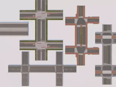 Road Pack - Extended-City Roads 3D model buy