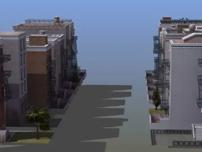 Row Houses Set 3D model