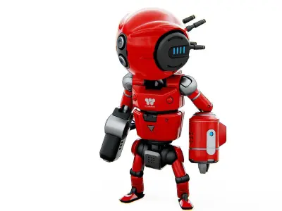 INDUSTRIAL BOT V-2  Rigged for Unreal Engine - Unity - MIXAMO  3D model