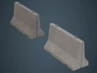 Concrete Barrier 1A Low-poly 3D model