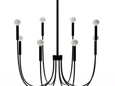 Ulla Light Chandelier Matte Black Low-poly 3D model