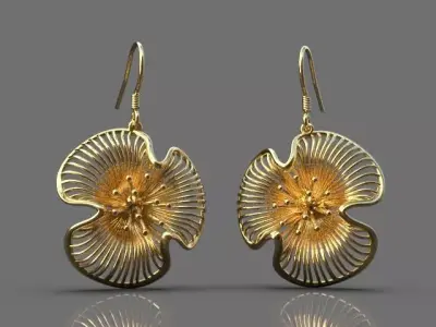 Flower earrings 3D print model