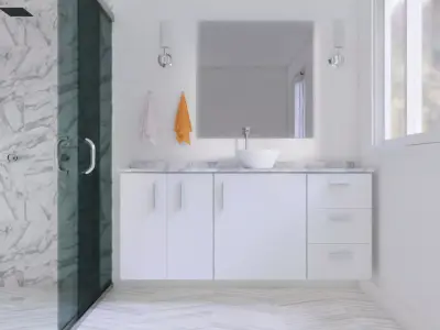 Bathroom beautiful Low-poly 3D model