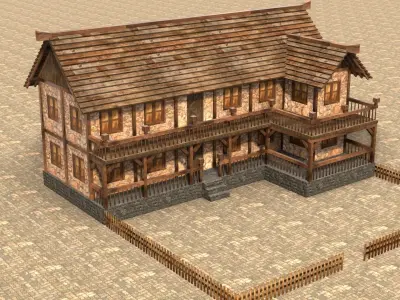 Medieval house fifteen 2 Low-poly 3D model