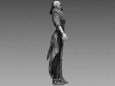 Fantasy Female Character A-pose 3D model