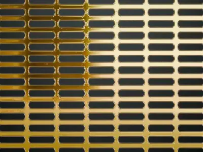 Golden Metal Grill Transparent PBR Seamless Texture