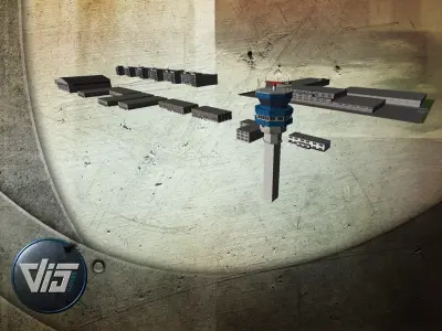 Airport buildings collection Low-poly 3D model