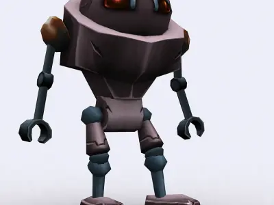 3DRT-Chibii-robot-02 robot with eyes Low-poly 3D model