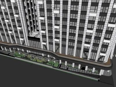 apartment hotel 3D model 3D model
