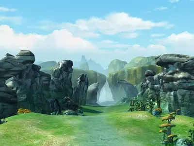 Cartoon Valley Scene 02 3D model