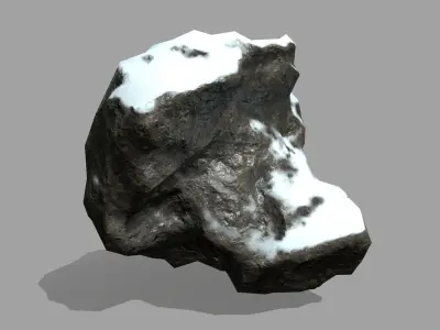 Rock Set with snow Low-poly 3D model