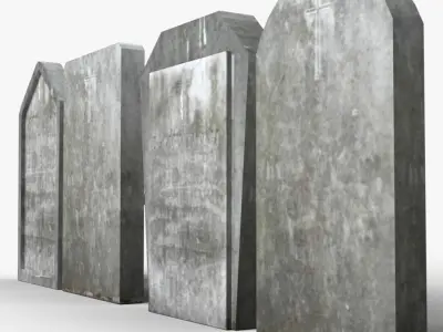 Simple tombstones Free low-poly 3D model