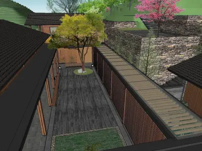 Bed and Breakfast - Chinese Architecture 03 3D model