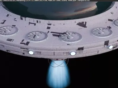Futuristic UFO Spaceship SCI-FI Vehicle 3D model