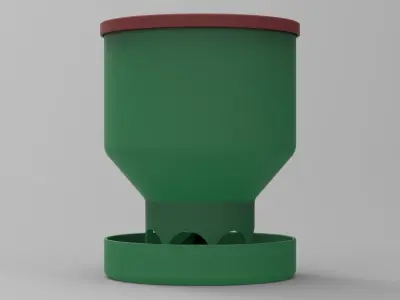 Baby Quail Birds Dry Food Feeder 3D print model