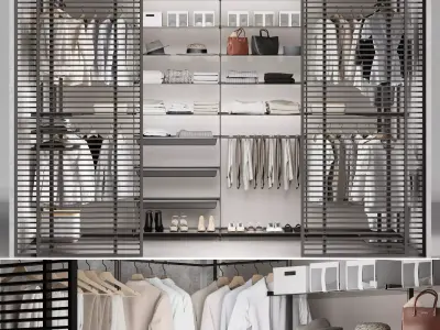 Velaria Sliding partition wardrobe system wardrobe clothes 3D model