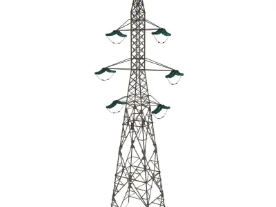 Electricity Pole 7 Low-poly 3D model