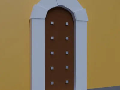 Low poly door 1 Cartagena Low-poly 3D model