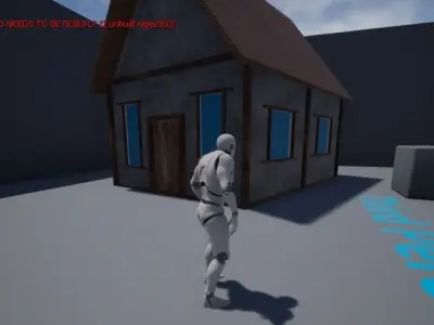 Low Poly Home house with windows Low-poly 3D model