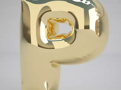 P Balloon Gold 3D model