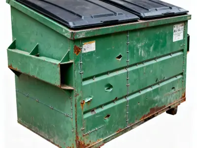 Green Industrial Waste Dumpster 3D Model Low-poly 3D model