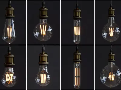 Vintage Bulbs 3D model