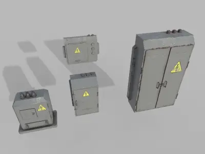Electric Boxes Collection  Low-poly 3D model