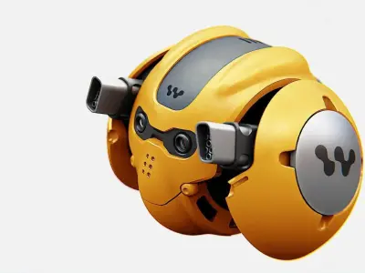 SKULL BOT X-700 RIGGED ANIMATED 3D model