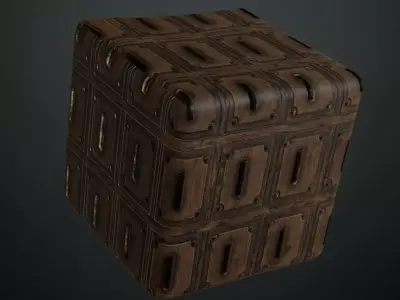 Medieval Riveted Wood Panels PBR Seamless Texture