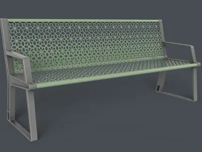Metal Modern Bench 9 PBR Game Ready Low-poly 3D model